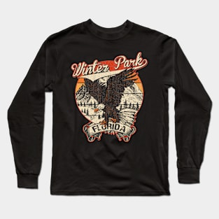 Winter Park Florida Bald Eagle Retro Vintage Aesthetic Long Sleeve T-Shirt